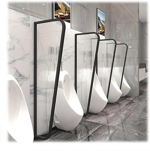 KAnduo Sichtschutzwand, an der Wand montierte Trennwand for öffentliche Toiletten, Trennwand for Urinale aus gehärtetem Glas(Black-c) von KAnduo