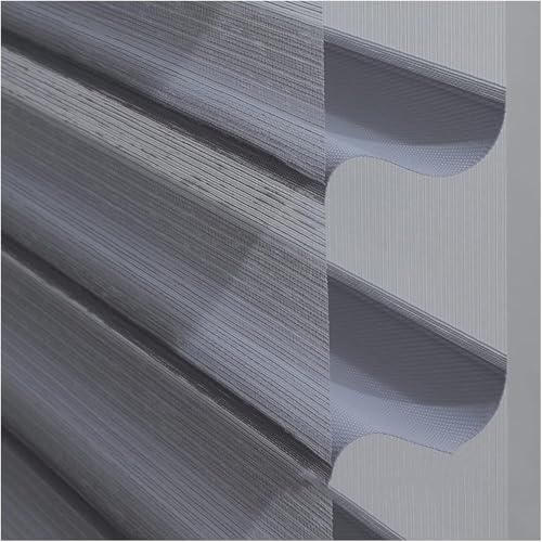 KAnduo Zebra Verdunkelungsrollos Day Night Zebra-Rollo, zweilagiger Stoff, verdunkelnd, mit Aluminiumkassette, einfache Montage, for Zuhause und Büro(Grigio,80x120cm) von KAnduo