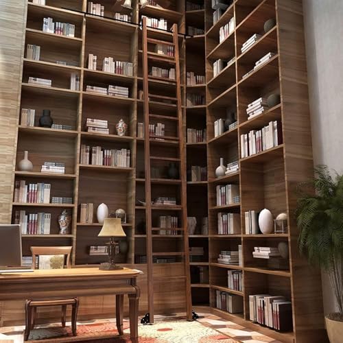 Kanduo Rollleitern Hochleistungs-Schiebeleiter-Kit mit rollender Bibliotheksschiene, for Bücherregale, Lager, Bars und Schränke, Mobile Hardware(13ft/400cm Track kit) von KAnduo
