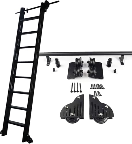 Kanduo Rollleitern Schwarzes Gleitschienen-Set for Bücherregale, Home Office, rollende Bibliotheksleiter-Hardware, Rollschienen-Komplettset Kanduo Rollleitern Schwarzes Gleitschienen-Set for Bücherregale, Home Office, rollende Bibliotheksleiter-Hardware, Rollschienen-Komplettset von KAnduo