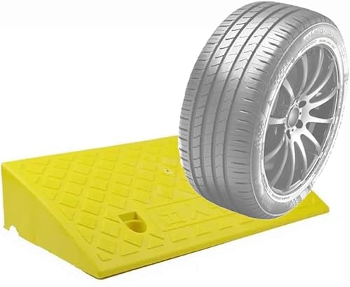 Kanduo rutschfeste Bordsteinrampe Kunststofframpe for Haustüren und Einfahrten, rutschfeste Auffahrrampenplatten, Geeignet for Roller und Gehwege(Giallo,50 * 13 * 3cm) von KAnduo