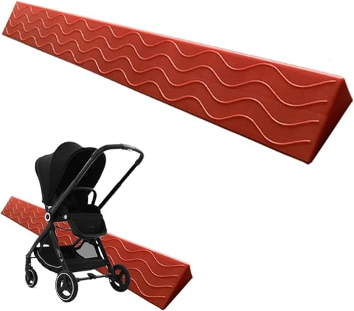 Kanduo rutschfeste Bordsteinrampe Schwellenrampe for Rollstühle, Elektromobile und Reinigungsroboter mit Rutschfester, strukturierter Oberfläche(Rosso,100x10x4.5cm) von KAnduo