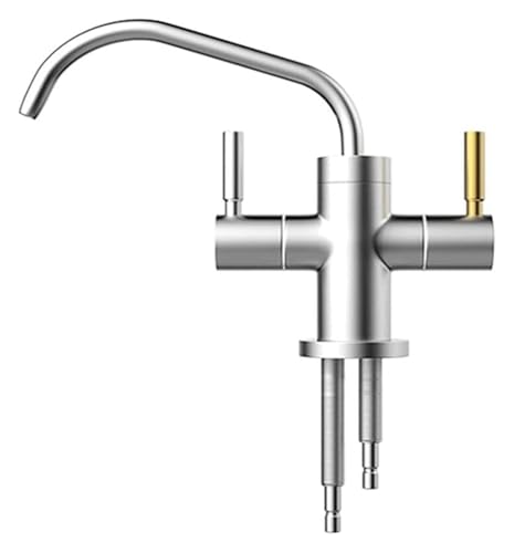 Küchenspüle mit Wasserfilter und Doppelauslass aus Edelstahl 304 for RO-System, 2-Wege-Wasserhahn mit niedrigem Auslauf und Armaturen, das Auslassrohr kann um 360 Grad gedreht werden von KAnduo