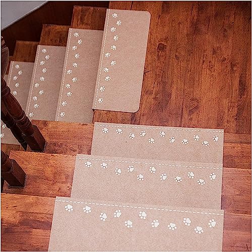 Stufenteppich Rechteckig, Treppenstufen Antirutsch, 55x22+4.5cm, Treppenstufen Matten Selbstklebend Sicherheits-Treppenvorleger für Kinder, ältere Menschen und Haustiere von KAyziu