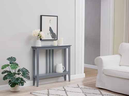 KB Designs Sofatische - Konsolentisch für den Eingangsbereich - Einfache Montage - Holzmaterial - Regale für den Eingang - Wohnzimmer (Grau) von KB Designs