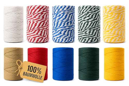 Baumwollschnur 2mm auf Spule – 40m / 130m / 290m – 100% Baumwolle, Naturkordel für Makramee, Basteln, Dekoration, Geschenkverpackung, Floristik, DIY – weich & reißfest, naturbelassen Baumwollschnur 2mm auf Spule – 40m / 130m / 290m – 100% Baumwolle, Naturkordel für Makramee, Basteln, Dekoration, Geschenkverpackung, Floristik, DIY – weich & reißfest, naturbelassen von KBBB
