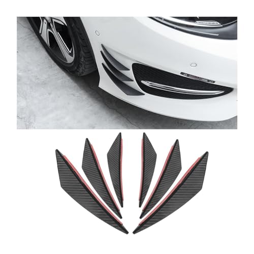 6 Stücke Auto Spoiler Canards Kit für Seast Leon 5F Hatchback Wagon 2013-2020, Auto Frontstoßstange Lippen Spoiler Splitter Flossen Diffusor Auto Körper Dekoration Zubehör,B-Carbon Fiber von KBDDM