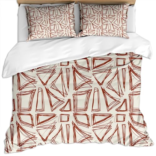 KBDQGX Bettwäsche Set 3 Teilig 3D Braune Linien Geometrische Abstrakte Retro-Kunst Auf Weißem Hintergrund Druck Muster Erwachsene Microfaser Bettbezug 220X240Cm Weiche Flauschige Hypoallergen Bettb KBDQGX Bettwäsche Set 3 Teilig 3D Braune Linien Geometrische Abstrakte Retro-Kunst Auf Weißem Hintergrund Druck Muster Erwachsene Microfaser Bettbezug 220X240Cm Weiche Flauschige Hypoallergen Bettb von KBDQGX