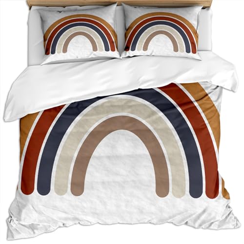 KBDQGX Erwachsene Bettwäsche 220X240Cm 3 Teilig Mikrofaser Bettbezug Set Mit 2 Kopfkissenbezug 80X80Cm Weiche Flauschige 3D Einfacher Bunter Kunstregenbogen Im Retro-Ton Auf Weißem Hintergrund Druc KBDQGX Erwachsene Bettwäsche 220X240Cm 3 Teilig Mikrofaser Bettbezug Set Mit 2 Kopfkissenbezug 80X80Cm Weiche Flauschige 3D Einfacher Bunter Kunstregenbogen Im Retro-Ton Auf Weißem Hintergrund Druc von KBDQGX
