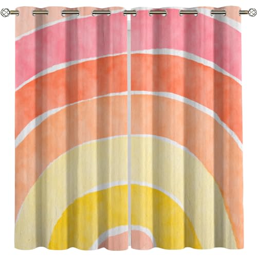 Vorhänge Wohnzimmer Modern Blickdicht Mit Ösen Gelb-Roter Farbverlauf Minimalistische Kunst Für Zuhause Muster 2Er Set 234X230Cm Vorhang Verdunkelung Gardinen Blickdicht Schlafzimmer Kinderzimmer J Vorhänge Wohnzimmer Modern Blickdicht Mit Ösen Gelb-Roter Farbverlauf Minimalistische Kunst Für Zuhause Muster 2Er Set 234X230Cm Vorhang Verdunkelung Gardinen Blickdicht Schlafzimmer Kinderzimmer J von KBDQGX