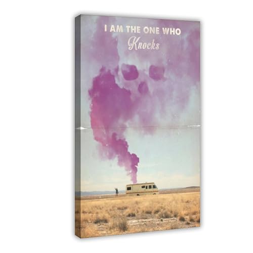 KBECNAU Poster auf Leinwand, Motiv: Breaking Bad I am the one who knocks, Wandkunst, Dekordruck, Bild Gemälde für Wohnzimmer, Schlafzimmer, Dekoration, 40 x 60 cm von KBECNAU