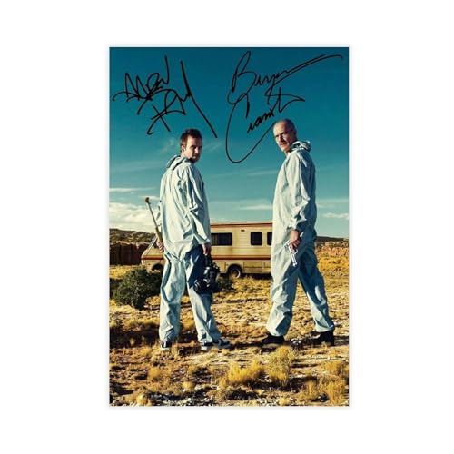 KBECNAU Poster mit Autogramm von Breaking Bad Cast auf Leinwand, Schlafzimmer, Dekoration, Landschaft, Büro, Raumdekoration, Geschenk, 20 x 30 cm von KBECNAU