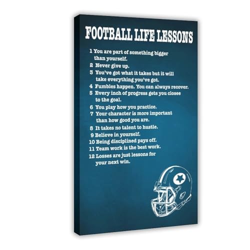 KBECNAU Poster mit Zitat "Football Life Lessons" auf Leinwand, Wandkunst, Dekordruck, Bild Gemälde für Wohnzimmer, Schlafzimmer, Dekoration, 20 x 30 cm KBECNAU Poster mit Zitat "Football Life Lessons" auf Leinwand, Wandkunst, Dekordruck, Bild Gemälde für Wohnzimmer, Schlafzimmer, Dekoration, 20 x 30 cm von KBECNAU