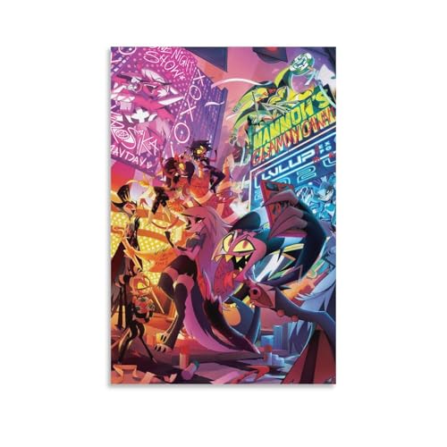KBGDFSDF Anime-Poster Helluva Boss, Leinwand-Poster, Wandkunst, Dekordruck, Bild Gemälde für Wohnzimmer, Schlafzimmer, Dekoration, 30 x 45 cm von KBGDFSDF