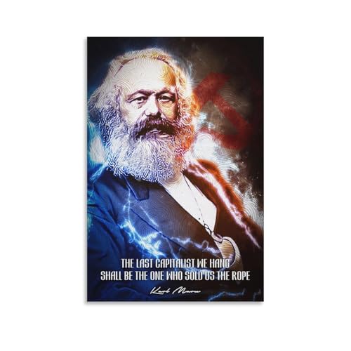KBGDFSDF Karl Marx Poster auf Leinwand, Wandkunst, Dekordruck, Bild Gemälde für Wohnzimmer, Schlafzimmer, Dekoration, 30 x 45 cm von KBGDFSDF