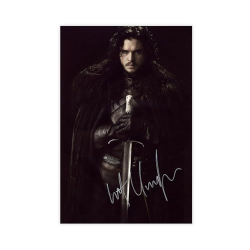 KBGDFSDF Kit Harington Autogramm-Poster (3) Leinwand Poster Schlafzimmer Dekor Landschaft Dekor Geschenk 20 x 30 cm von KBGDFSDF