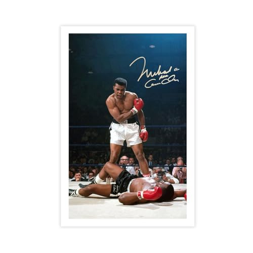 KBGDFSDF Muhammad Ali Autogramm-Poster, Leinwand, Poster, Schlafzimmer, Dekoration, Landschaftsdekoration, Geschenk, 30 x 45 cm von KBGDFSDF