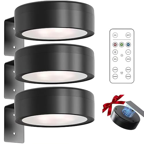 KBIBCK 2 Stück Bildbeleuchtung Kabellos, Akku Wandleuchte Innen Bild Licht Mit Fernbedienung, Picture Lights for Wall with 3 Color Temps, (Neger) von KBIBCK