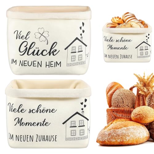 KBIBCK Brotkorb aus Stoff, 2 Stück Stoff Brotkorb mit Aufdruck, Geschenk zum Einzug, BrotkorbGeschenk zum Einzug, Einweihungsgeschenk Wohnung, Praktische Brotkörbchen -Viel Glück im Neuen Heim (Weiß) KBIBCK Brotkorb aus Stoff, 2 Stück Stoff Brotkorb mit Aufdruck, Geschenk zum Einzug, BrotkorbGeschenk zum Einzug, Einweihungsgeschenk Wohnung, Praktische Brotkörbchen -Viel Glück im Neuen Heim (Weiß) von KBIBCK