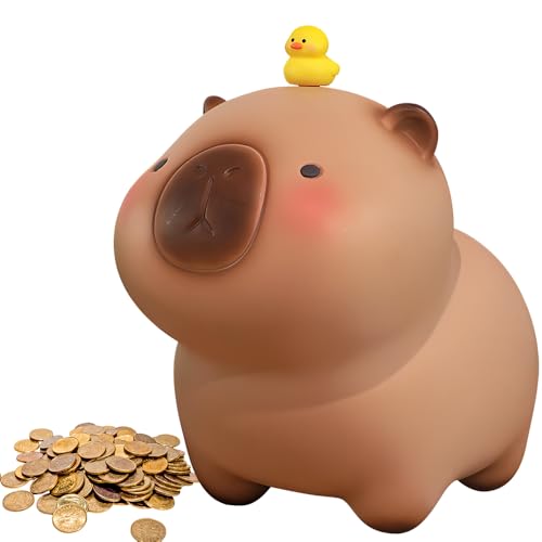KBIBCK Capybara Spardose, Spardose für Kinder, Capybara Sparschwein, Niedliche Spardose, Wiederverwendbare Capybaras Spardose Kapazität Sparschwein Geschenk für Jungen Mädchen Zimmer Dekoration (B) von KBIBCK