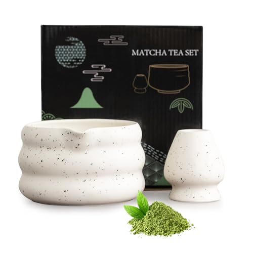 KBIBCK Japanische Matcha Schale mit Ausgießer, Matcha-Schüssel aus Keramik, 500ml Matcha-Teeschale mit Schneebesenablage, Matcha-Schale Chawan, für Matcha, Kaffee, Latte KBIBCK Japanische Matcha Schale mit Ausgießer, Matcha-Schüssel aus Keramik, 500ml Matcha-Teeschale mit Schneebesenablage, Matcha-Schale Chawan, für Matcha, Kaffee, Latte von KBIBCK