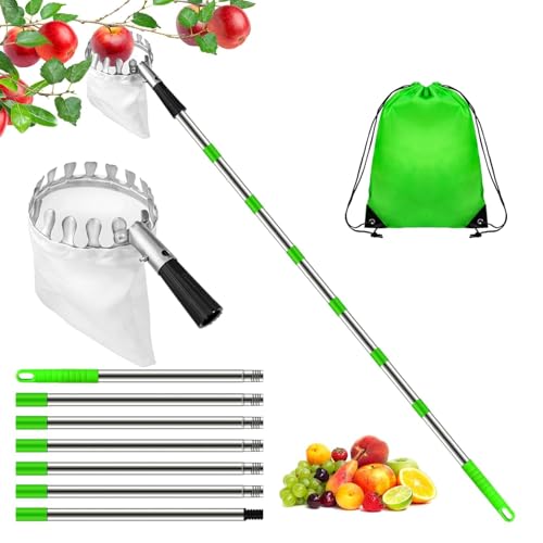KBIBCK Obstpflücker Apfelpflücker mit Teleskopgriff Obstpflücker Werkzeug 4 Meter lang Obstpflücker Werkzeug mit Teleskopstange und Aufbewahrungstasche Obstgreifer für Kirschbeere Orange Zitrone Birne KBIBCK Obstpflücker Apfelpflücker mit Teleskopgriff Obstpflücker Werkzeug 4 Meter lang Obstpflücker Werkzeug mit Teleskopstange und Aufbewahrungstasche Obstgreifer für Kirschbeere Orange Zitrone Birne von KBIBCK