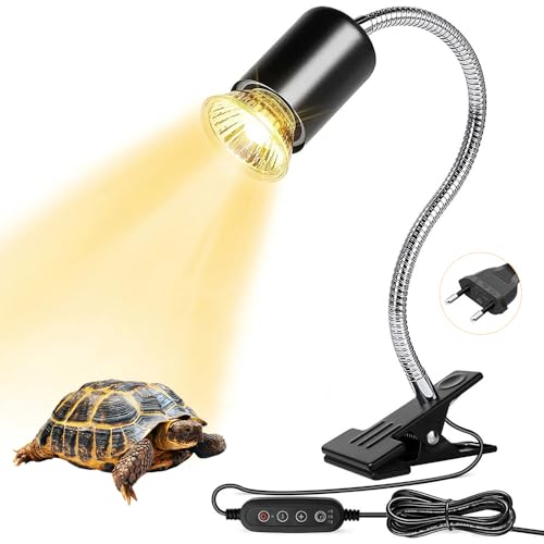 KBIBCK Schildkröte Wärmelampe, UVA, UVB Reptilien Terrarium Lampe, E27 Wärmelampe Terrarium, 25 W, 50 W Schildkrötenlampe mit Clip und 360°Schwenkklemme Clip für Schildkröte, Eidechse, Spinne KBIBCK Schildkröte Wärmelampe, UVA, UVB Reptilien Terrarium Lampe, E27 Wärmelampe Terrarium, 25 W, 50 W Schildkrötenlampe mit Clip und 360°Schwenkklemme Clip für Schildkröte, Eidechse, Spinne von KBIBCK