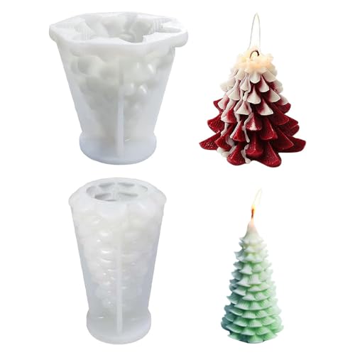 KBIBCK 2 Stück Weihnachtsbaum Kerzenform, Silikonform Weihnachten 3D Kerzengießformen, Weihnachten DIY Silikonform Tannenbaum, Kerzen Form Candle Mold Weihnachten für Weihnachtsgeschenke KBIBCK 2 Stück Weihnachtsbaum Kerzenform, Silikonform Weihnachten 3D Kerzengießformen, Weihnachten DIY Silikonform Tannenbaum, Kerzen Form Candle Mold Weihnachten für Weihnachtsgeschenke von KBIBCK
