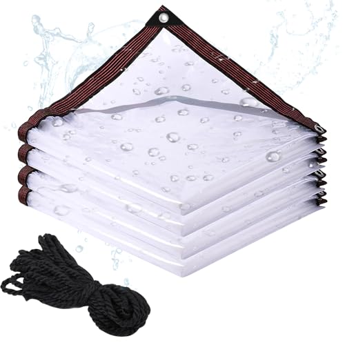 KBIBCK Transparente Plane, 3x2 m Plane Wasserdicht, Planes Transparent mit Ösen, Planes Durchsichtig für Außenbereich, PlaneWasserdicht Transparente für Gartenmöbel Pflanzen Gewächshaus Pet Hutch Dach von KBIBCK