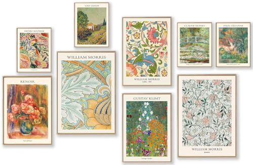 Vintage Eklektische Wandkunstdrucke 9er Set, abstrakte eklektische Wanddekoration Matisse William Morris Van Gogh Monet Maximalist berühmter Künstler Malerei Bilder, trendiges Maximalismus-Poster für Vintage Eklektische Wandkunstdrucke 9er Set, abstrakte eklektische Wanddekoration Matisse William Morris Van Gogh Monet Maximalist berühmter Künstler Malerei Bilder, trendiges Maximalismus-Poster für von KBKBART