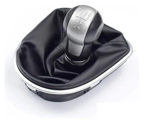 KBKEUBUAD Schalthebel Hebel Für Seat Für Leon 1P 2005-2012 Auto-Styling 5-Gang-Schalthebel-Schaltknauf Mit Ledermanschette Schaltknauf(5 Speed) von KBKEUBUAD