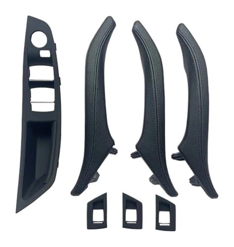 KBKEUBUAD Türgriff Handschuh Für 5 Series F10 F11 520 523 525 528 2010-2017 7PCS LHD Innen Fensterheber Schalter Armlehne Abdeckung(Schwarz,B) von KBKEUBUAD