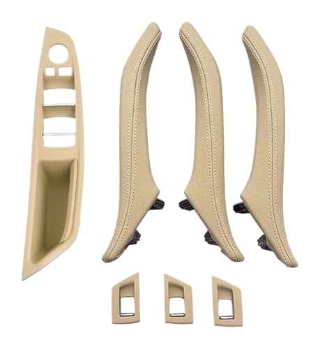 KBKEUBUAD Türgriff Handschuh Für 5 Series F10 F11 520 523 525 528 2010-2017 Innenfensterheberschalter Armlehnenabdeckung Türledergriff(Beige,A) von KBKEUBUAD