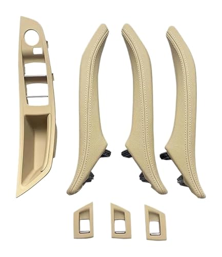 KBKEUBUAD Türgriff Handschuh Für 5 Series F10 F11 520 523 525 528 2010-2017 Innenfensterheberschalter Armlehnenabdeckung Türledergriff(Beige,B) von KBKEUBUAD