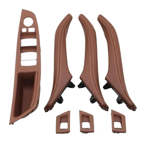 KBKEUBUAD Türgriff Handschuh Für 5 Series F10 F11 520 523 525 528 2010-2017 Innenfensterheberschalter Armlehnenabdeckung Türledergriff(Braun,A) von KBKEUBUAD