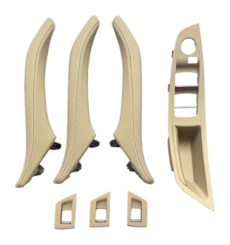 KBKEUBUAD Türgriff Handschuh Für 5 Series F10 F11 F18 520i 523i 525i 528i 535i 2010-2017 Armlehne Innenausstattung Leder Türgriff Montage 7-teiliges Set(Beige) von KBKEUBUAD