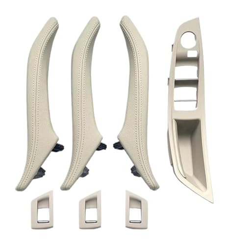 KBKEUBUAD Türgriff Handschuh Für 5 Series F10 F11 F18 520i 523i 525i 528i 535i 2010-2017 Armlehne Innenausstattung Leder Türgriff Montage 7-teiliges Set(Oyster) von KBKEUBUAD