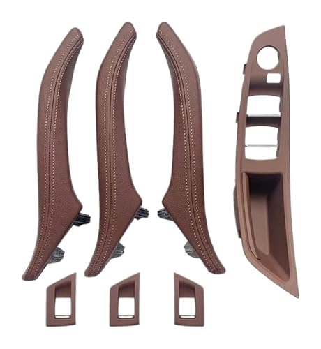 KBKEUBUAD Türgriff Handschuh Für 5 Series F10 F11 F18 520i 523i 525i 528i 535i 2010-2017 Armlehne Innenausstattung Leder Türgriff Montage 7-teiliges Set(Red Brown) von KBKEUBUAD