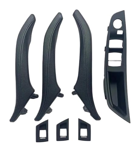 KBKEUBUAD Türgriff Handschuh Für 5 Series F10 F11 F18 520i 523i 525i 528i 535i 2010-2017 Armlehne Innenausstattung Leder Türgriff Montage 7-teiliges Set(Schwarz) von KBKEUBUAD