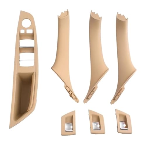 KBKEUBUAD Türgriff Handschuh Für 5 Series F10 F11 F18 520i 523i 525i 528i 535i Innentür Armlehne Fenster Schalter Panel Pull Griff Set(Beige Lhd 7pcs) von KBKEUBUAD