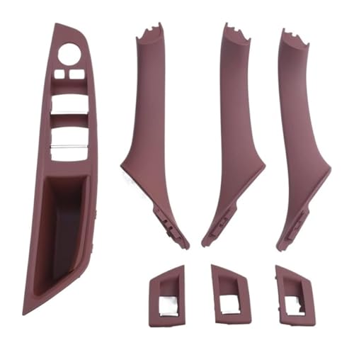 KBKEUBUAD Türgriff Handschuh Für 5 Series F10 F11 F18 520i 523i 525i 528i 535i Innentür Armlehne Fenster Schalter Panel Pull Griff Set(Red Brown Lhd 7pcs) von KBKEUBUAD