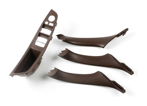 KBKEUBUAD Türgriff Handschuh Für 5 Series F10 F11 Grau Beige Schwarz Auto Innen Tür Griff Panel Pull Trim Abdeckung(4pc Reddish Brown) von KBKEUBUAD