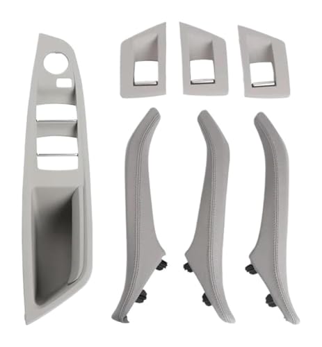 KBKEUBUAD Türgriff Handschuh Für 5er F10 F11 2010–2017 RHD Innentürgriff Leder Armlehne Panel Ohne Spiegel Klappknopf(Grey,LHD) von KBKEUBUAD