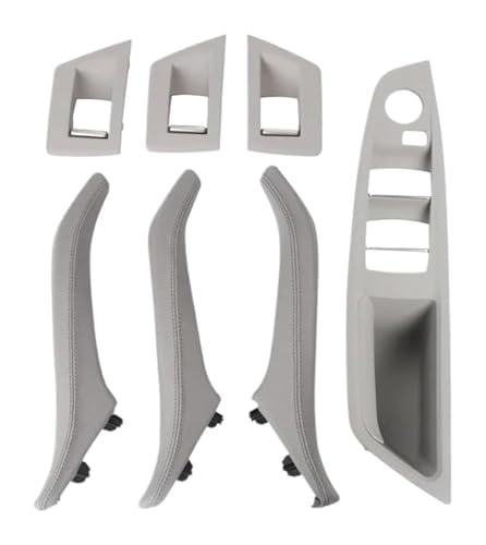 KBKEUBUAD Türgriff Handschuh Für 5er F10 F11 2010–2017 RHD Innentürgriff Leder Armlehne Panel Ohne Spiegel Klappknopf(Grey,RHD) von KBKEUBUAD