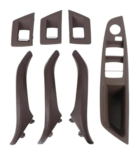 KBKEUBUAD Türgriff Handschuh Für 5er F10 F11 2010–2017 RHD Innentürgriff Leder Armlehne Panel Ohne Spiegel Klappknopf(Moka) von KBKEUBUAD