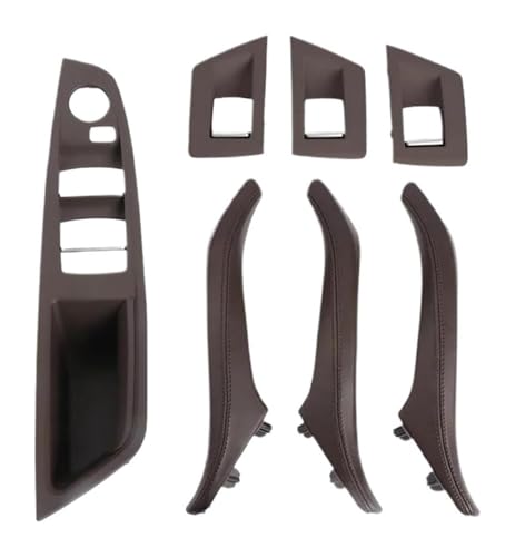 KBKEUBUAD Türgriff Handschuh Für 5er F10 F11 2010–2017 RHD Innentürgriff Leder Armlehne Panel Ohne Spiegel Klappknopf(Moka,LHD) von KBKEUBUAD