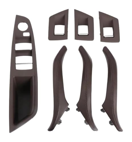 KBKEUBUAD Türgriff Handschuh Für 5er F10 F11 2010–2017 RHD Innentürgriff Leder Armlehne Panel Ohne Spiegel Klappknopf(Moka,LHD) von KBKEUBUAD