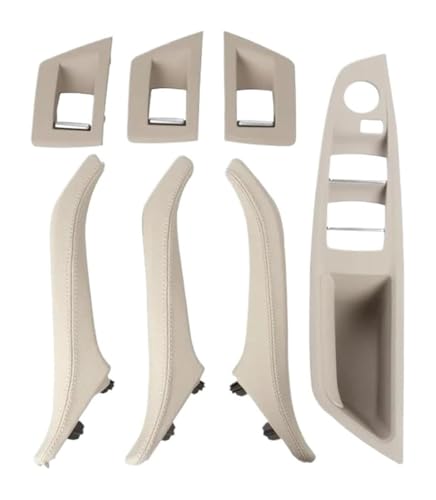 KBKEUBUAD Türgriff Handschuh Für 5er F10 F11 2010–2017 RHD Innentürgriff Leder Armlehne Panel Ohne Spiegel Klappknopf(Oyster,RHD) von KBKEUBUAD