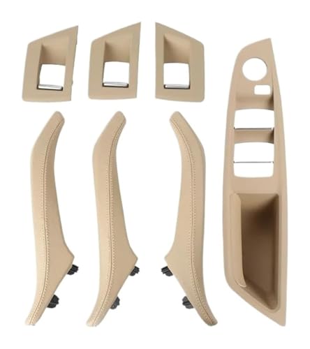 KBKEUBUAD Türgriff Handschuh Für 5er F10 F11 2010–2017 RHD Innentürgriff Leder Armlehne Panel Ohne Spiegel Klappknopf(Oyster,RHD) von KBKEUBUAD