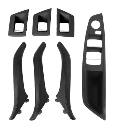 KBKEUBUAD Türgriff Handschuh Für 5er F10 F11 2010–2017 RHD Innentürgriff Leder Armlehne Panel Ohne Spiegel Klappknopf(Schwarz,RHD) von KBKEUBUAD